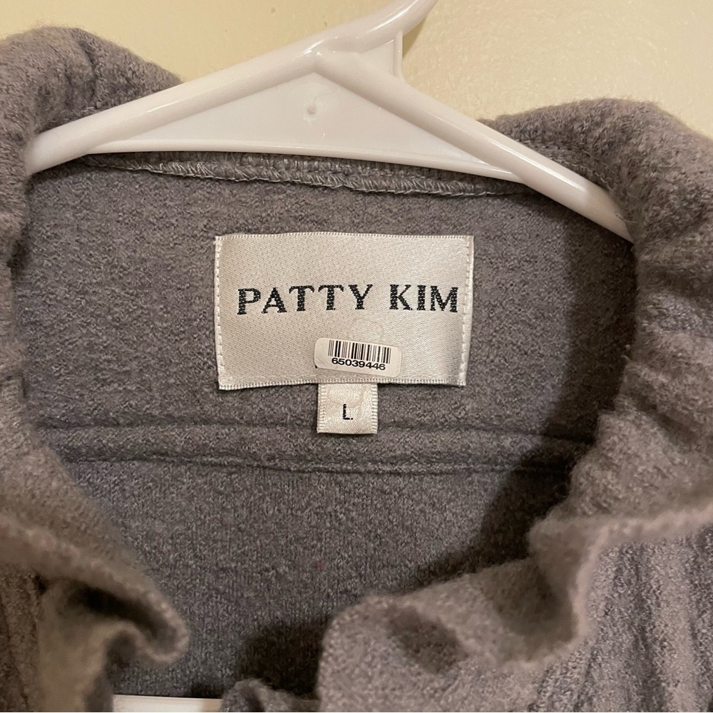 PATTY KIM Gray Ruffle Trim Coat - Picture 13 of 13
